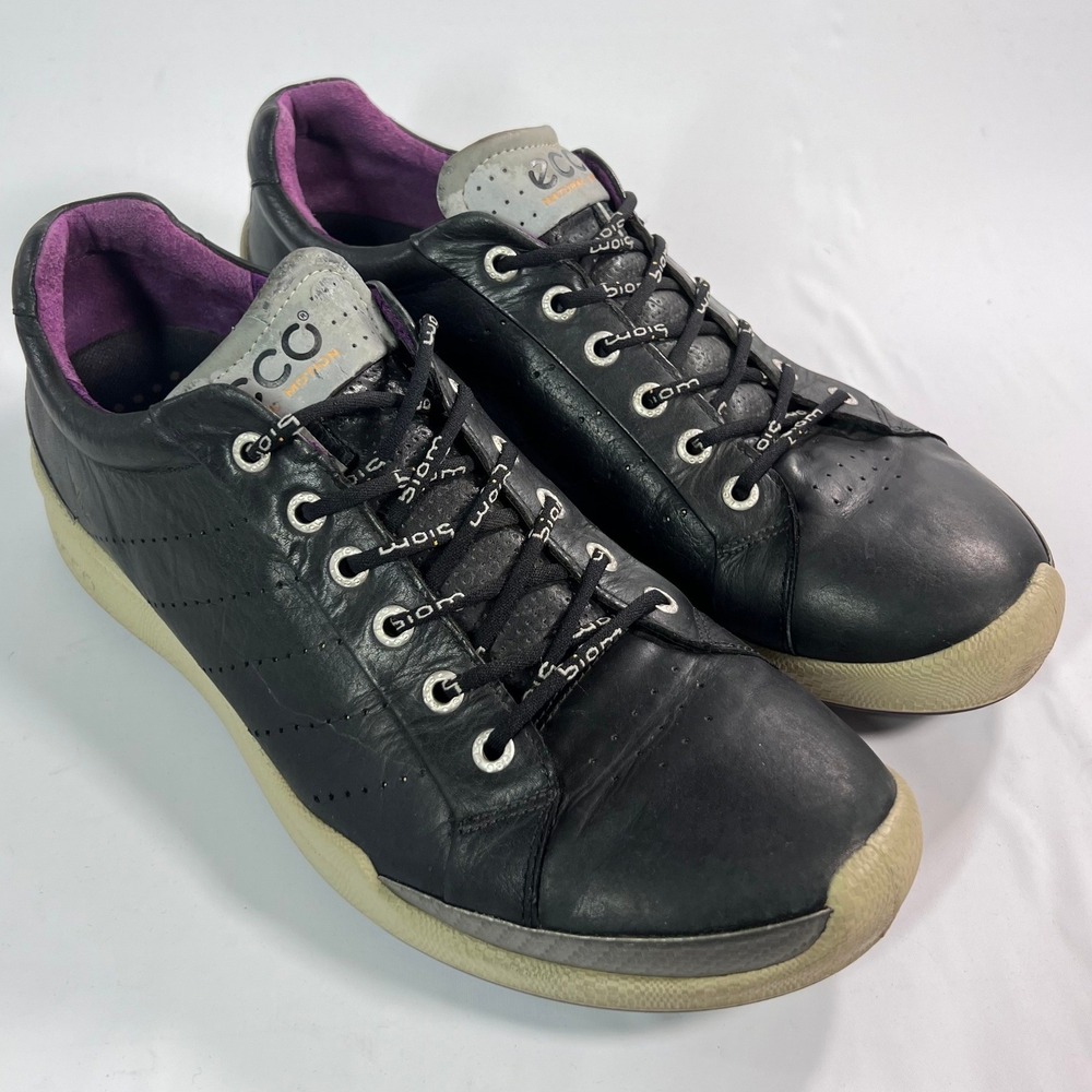 ECCO Biom Hybrid Golf Shoes Mens 10-10.5 EU 44 Black Leather Spikeless Athletic